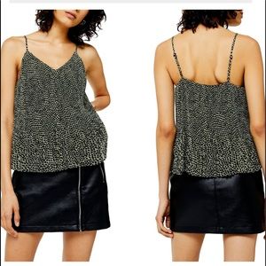 Topshop Animal Pleated Camisole